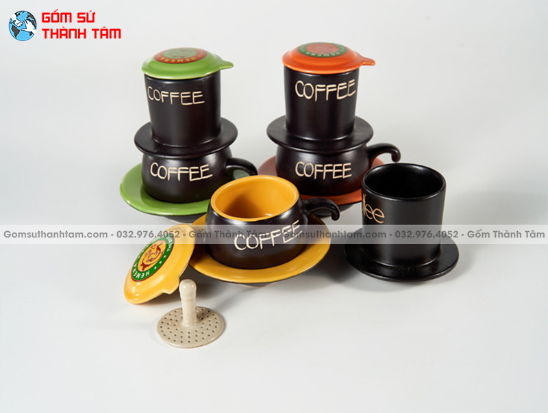 Xưởng sản xuất bộ phin cafe DT 350ml gốm sứ Bát Tràng cao cấp, giá tại xưởng